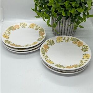 VTG 6 Noritake Progression SUNNY SIDE Marigold 6-1/4" Bread Side Plates Japan